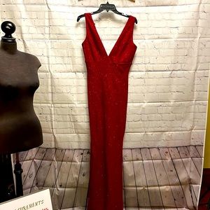 NWT Windsor Floor Length Red Sparke Gown